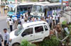 Mangalore: Speeding KSRTC bus hits parked car near Jyothi circle